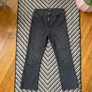 BDG High-rise cropped kick flare jeans. Sz 27, dark gray. No filters used